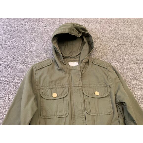 Mayoral Girl's Size 8 Olive Green Hooded Jacket With‎ Studs - Picture 8 of 16
